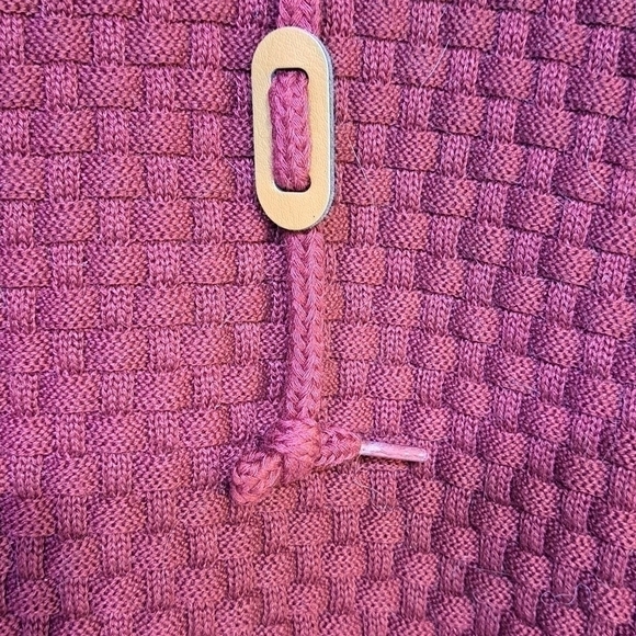 Zaitun Men's Hooded Sweatshirt Sweater Pullover Solid Knitted Maroon Size Large - Picture 4 of 15